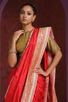 Weaver Story_Gold Raw Silk Hand Embroidered Parrot Motifs Round Bird Blouse _Online_at_Aza_Fashions