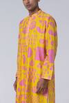 Buy_Siddhartha Bansal_Yellow Chanderi Printed Hamsa Signature Kurta Set _Online_at_Aza_Fashions