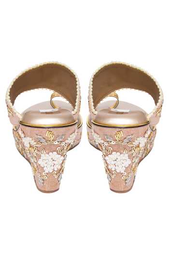 Buy_Kkarma Accessories_Pink Embroidery Myra Platform Wedges _Online_at_Aza_Fashions