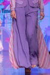 Buy_Krisha sunny Ramani_Purple Blazer And Trouser Crepe Embroidered Geometric Print With Flared Pant _Online_at_Aza_Fashions