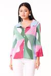Scarlet Sage_Green Polyester Collared Maise Color Block Abstract Print Shirt_Online_at_Aza_Fashions
