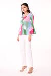 Shop_Scarlet Sage_Green Polyester Collared Maise Color Block Abstract Print Shirt_Online_at_Aza_Fashions