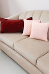 Throwpillow_Maroon Blend Of Cotton And Polyester Pleated Cushion Cover _Online_at_Aza_Fashions