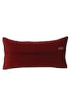 Throwpillow_Maroon Blend Of Cotton And Polyester Pleated Cushion Cover _at_Aza_Fashions