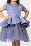 Darleen Kids Couture_Blue Net, Satin, Taffeta Embroidery Melina Dress _Online_at_Aza_Fashions
