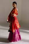 Shop_Mimamsaa_Red Tissue Silk Woven Crimson Border Dupatta _Online_at_Aza_Fashions