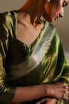 Buy_Mimamsaa_Green Perry Tissue Silk Blouse_Online_at_Aza_Fashions