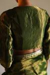 Mimamsaa_Green Perry Tissue Silk Blouse_at_Aza_Fashions
