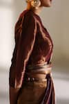 Mimamsaa_Wine Geri Tissue Silk Woven Saree_Online_at_Aza_Fashions