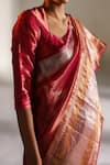 Mimamsaa_Magenta Tissue Silk Woven Bell Saree  _Online_at_Aza_Fashions