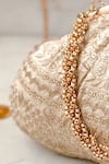 Buy_Amyra_Cream Embroidery, Sequins Mirai Purse _Online_at_Aza_Fashions