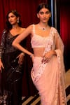 Shop_Mishru_Pink Saree And Blouse Soft Tulle Embroidery Art Deco Gia Set  _Online_at_Aza_Fashions