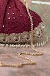 Buy_Amyra_Maroon Embroidery, Pearls Monroe Vintage Purse _Online_at_Aza_Fashions