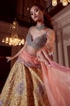Shop_Mrunalini Rao_Yellow Silk, Organza Embroidery Nemali Lata Zardozi Work Bridal Lehenga Set _Online_at_Aza_Fashions