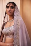 Buy_Mrunalini Rao_Purple Satin, Organza, Silk Zari, Embroidery Leela Florette Bridal Lehenga Set _Online_at_Aza_Fashions