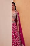 Mrunalini Rao_Pink Satin Organza Embroidered Zardozi Lata Bridal Lehenga Set  _Online_at_Aza_Fashions