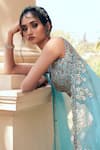 Shop Mrunalini Rao Blue Silk, Organza Zari, Embroidery Taara Bloom Zardozi Work Bridal Lehenga Set at Aza Fashions Shop_Mrunalini Rao_Blue Silk, Organza Zari, Embroidery Taara Bloom Zardozi Work Bridal Lehenga Set _at_Aza_Fashions