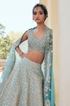 Shop Mrunalini Rao Blue Silk, Organza Zari, Embroidery Taara Bloom Zardozi Work Bridal Lehenga Set Online at Aza Fashions Shop_Mrunalini Rao_Blue Silk, Organza Zari, Embroidery Taara Bloom Zardozi Work Bridal Lehenga Set _Online_at_Aza_Fashions