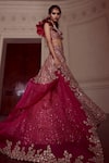 Shop_Mrunalini Rao_Pink Raw Silk Embroidered Zardozi Taara Bloom Work Lehenga Set _Online_at_Aza_Fashions