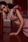 Buy_Mrunalini Rao_Pink Raw Silk Embroidered Zardozi Taara Bloom Work Lehenga Set 