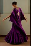 Mrunalini Rao_Purple Pure Silk Embroidered Resham And Zardozi Paisley Lehenga Set For Women_at_Aza_Fashions