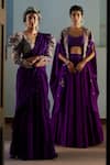 Mrunalini Rao_Purple Pure Silk Embroidered Resham And Zardozi Paisley Lehenga Set For Women_Online