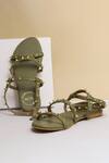 Buy_Myra_Green Strappy Studded Sandals_Online_at_Aza_Fashions