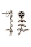 Shop_Noor_Silver Plated Zari Floral And Leaf Carved Earrings_Online_at_Aza_Fashions