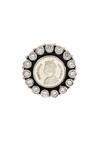 Noor_Silver Plated Embroidery Victoria Empress Coin Stud Earrings_Online_at_Aza_Fashions