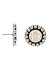 Buy_Noor_Silver Plated Embroidery Victoria Empress Coin Stud Earrings_Online_at_Aza_Fashions