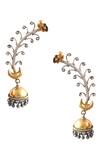 Buy_Noor_Dual Tone Floral Jhumka Earrings_Online_at_Aza_Fashions