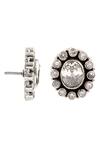 Shop_Noor_Silver Plated Crystals Zircon Stone Embellished Stud Earrings_Online_at_Aza_Fashions