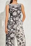 Shop_Namrata Joshipura_Black Georgette Hand Embellished Floral Eden Scallop Overlapped Jumpsuit_Online_at_Aza_Fashions