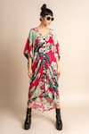 Buy_Nupur Kanoi_Magenta Crepe Digital Print Floral Pattern V Neck Flower Kite Dress  _Online_at_Aza_Fashions