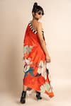 Shop_Nupur Kanoi_Orange Crepe Digital Print Floral Pattern One Botanical Sack Dress  _Online_at_Aza_Fashions