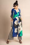 Buy_Nupur Kanoi_Blue Crepe Digital Print Striped And Floral Notched Top & Pyjama Set  _Online_at_Aza_Fashions