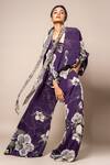 Buy_Nupur Kanoi_Purple Crepe Digital Print Floral Balloon Top And A-line Pant Set  _Online_at_Aza_Fashions
