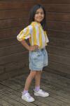 Fairies Forever_Yellow Cotton Printed Stripe Top _Online_at_Aza_Fashions