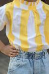Buy_Fairies Forever_Yellow Cotton Printed Stripe Top _Online_at_Aza_Fashions