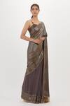 Nakul Sen Grey Chiffon Sequins Scoop Neck Wave Pattern Work Saree With Blouse Online at Aza Fashions Nakul Sen_Grey Chiffon Sequins Scoop Neck Wave Pattern Work Saree With Blouse_Online_at_Aza_Fashions