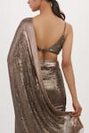 Buy_Nakul Sen_Grey Chiffon Embroidered Sequin Scoop Neck Saree With Blouse 