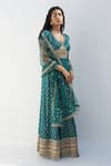 Buy_Nadima Saqib_Green Zari Jacquard Chanderi Embroidery Mirror V Resham And Anarkali _Online_at_Aza_Fashions