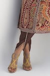 Nadima Saqib_Brown Dupion Mirror Work Dhoti Pant _Online_at_Aza_Fashions