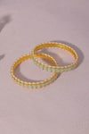 Buy_Namasya_Blue Lace, Pearls, Diamonds Kundan Studded Bangles - Set Of 2 _Online_at_Aza_Fashions
