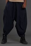 Buy_MATI_Blue 100% Cotton Plain Baggy Pant _Online_at_Aza_Fashions