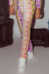 Nirmooha_Multi Color Linen Printed Geometric Pant _Online_at_Aza_Fashions