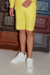 Nirmooha_Yellow Linen Shorts _Online_at_Aza_Fashions