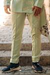 Sahil Kochhar_Green Cotton Satin Nishkarsh Trouser  _Online_at_Aza_Fashions