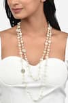 Ahaanya_White Pearls Embellished Necklace_Online_at_Aza_Fashions