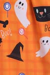 Knitting Doodles_Orange Halloween Print Night Suit Set _at_Aza_Fashions